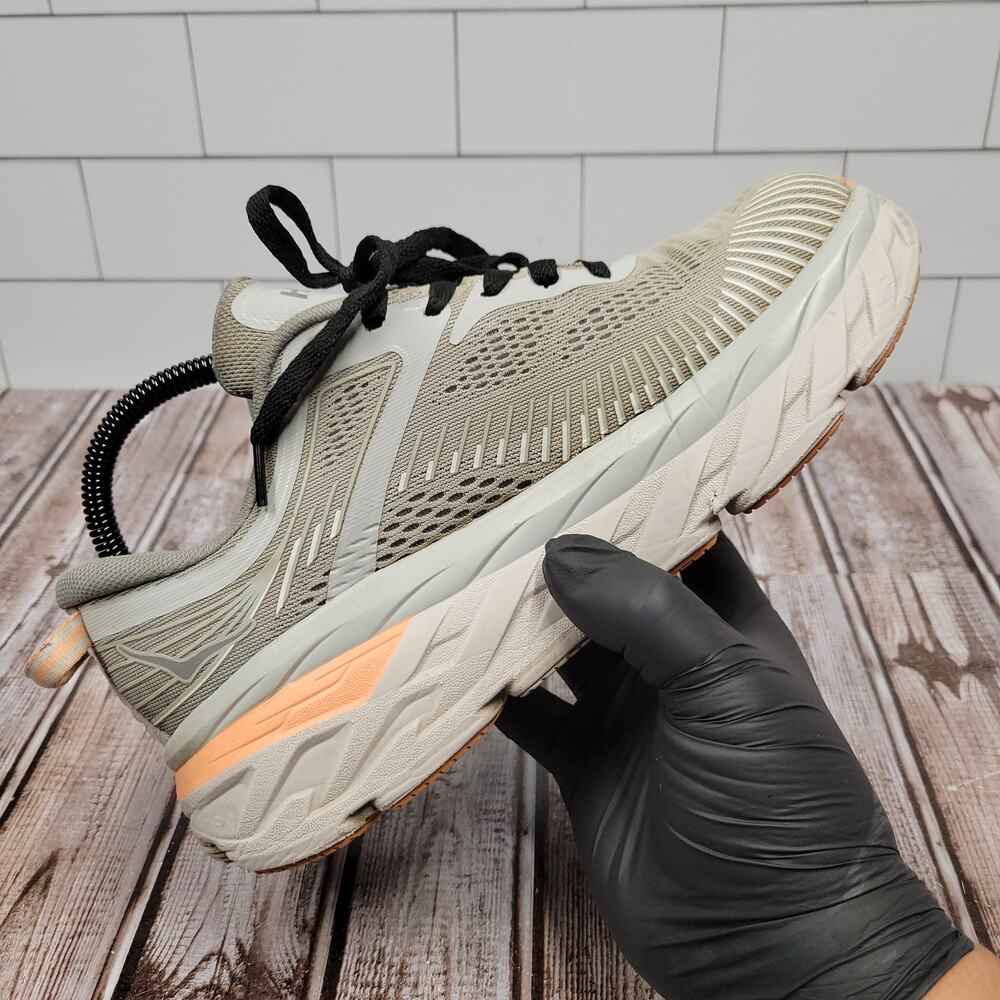 Hoka One One Bondi 7 Wide Running Shoes Gray Peach Women's Size 8D - Picture 6 of 13